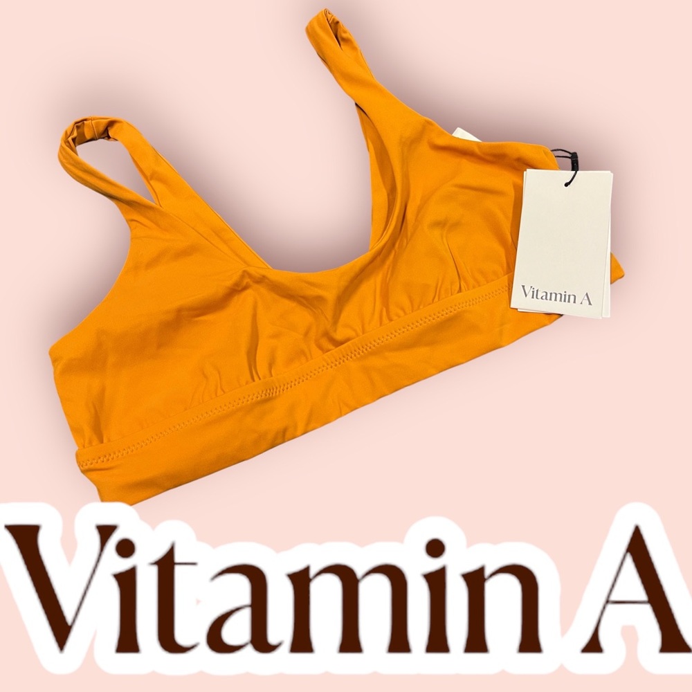 NWT Vitamin A Sienna Tank Bikini Top in mustard yellow/orange. Size S/6👙🏝️